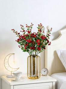 1/80pcs Artificial Rose Flower Bouquet, Home Tabletop Vase Decor, Wedding Decoration, Outdoor Garden Decor, Birthday Party Decor, Photography Prop, Wedding Floral, Desktop Decor, Floral Decor, Artificial Flower, Valentine's Day Decor, Home Decor, Valentine's Day Gift For Boyfriend/Girlfriend - Red - View 6