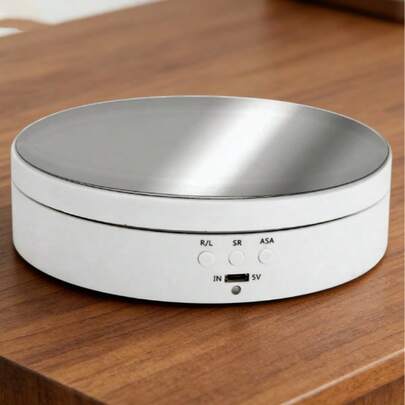 Plataforma giratória inteligente Base Rotativa 360° - 3 Velocidades Ajustáveis (Alta/Média/Baixa) - Para Exposição de Joias, Estúdio Fotográfico, Decoração para Casa/Escritório - Construção em Plástico Durável - Design Elegante