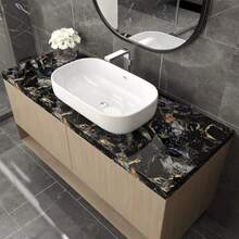 1 Roll 3D Sapphire Paper, Scandinavian Gold Foil Textured Covering For Christmas Party Backdrop - Marble - View 6