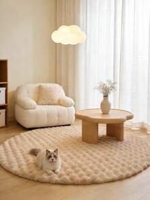 1 szt. Kremowy pluszowy dywan dekoracyjny z bąbelkami, stylowy, lekki, okrągły, puszysty dywan z francuskimi pomponami, dekoracyjny, estetyczny dywan do pokoju, jednokolorowa dekoracja domu, dekoracja na walentynki, wiosenne przyjęcie, dywan do salonu, sypialni, gabinetu, korytarza, dźwiękoszczelna podłoga, łatwa w utrzymaniu, odpowiednia na każdą porę roku - Wielbłąd - Zobacz 11