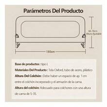 Barandillas de cama regulables para camas infantiles, 1,8 metros, color gris, estampado . - Negro - Ver 8