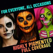 BOBISUKA Face Body Paint 15 Color Al Face Painting Palette  Art Teater Alloween Party Cosplay Clown Sfx Makeup  Women Adults  Wasable - 15種顏色調色板 - 查看 5