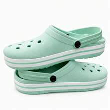 Adult Women's And Men's Lightweight And Comfortable Sandals For Girls And Boys, Simple Beach Casual Sandals With Openwork Fabric, Beach Babouche, Holiday, School, Home, Outdoors - 嬰兒綠 - 查看 1