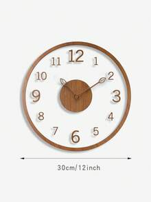1 pieza Reloj de levitación transparente minimalista, diseño de puntero de hoja creativo, textura de madera, silencioso sin tictac, adecuado para sala de estar, dormitorio, cocina, oficina y decoración festiva. Reloj decorativo para habitación, reloj decorativo de pared, decoración de dormitorio, decoración de dormitorio universitario, decoración del hogar de vuelta a la escuela - 30 cm/12 pulgadas - Ver 2