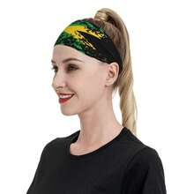 Jamaica Flag Jamaican Sports Headband,Breathable Sport Yoga Workout Turban Sweatbands For Women Men Hair Accessories - 牙買加-6 - 查看 9
