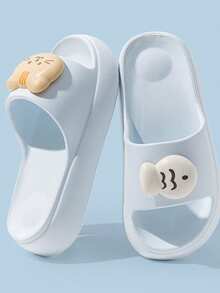 1 Pair New Cute Cat & Fish Design Beach Slippers, Summer EVA Non-Slip Lightweight Durable Slippers For Women - Women's Slippers - View 8