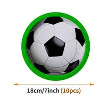 1 Set Of Soccer Goal Themed Disposable Plates, Napkins And Cups, Serves 10 Guests, Suitable For Birthday, Wedding, Party, Family Picnic - Multicolor - View 7