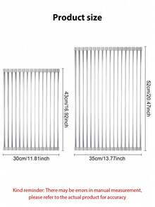 1 cái giá phơi bát đĩa cuộn, giá phơi bát đĩa đa năng bằng thép không gỉ đặt trên bồn rửa, giá phơi di động bằng thép không gỉ, thảm lót bồn rửa, dụng cụ nhà bếp - Nhiều màu - Xem 2