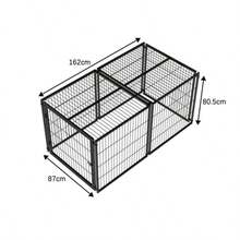 Basics Modular Dog Cage, 160 X 80 X 80 Cm, Flexible, With Adjustable Door Lid, Made Of Stainless Steel And PVC Coating, Black. - Black - View 12