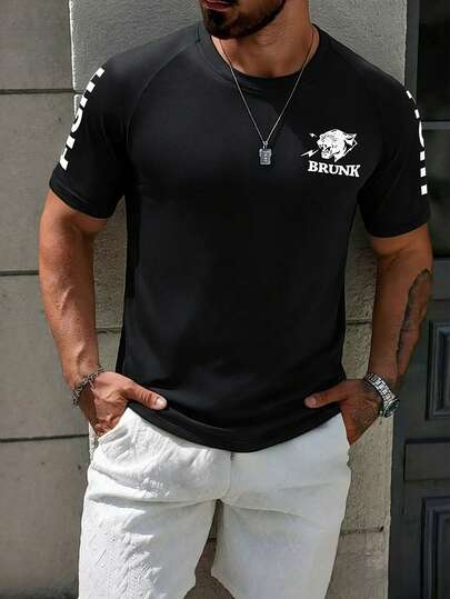 Áo thun nam thời trang thường ngày, thoáng khí, nhanh khô, nhẹ, tay ngắn, thích hợp cho thể thao, tập thể dục và các hoạt động ngoài trời mùa hè.