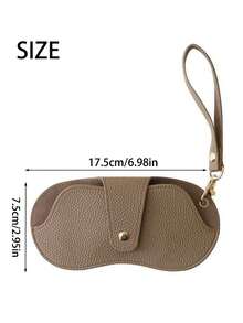 1pc Portable PU Leather Glasses Case With Lanyard, Soft Eyeglasses Pouch, Fashion Hanging Eyewear Holder, Can Be Hung On Handbag Or Wallet, Everyday Portable Protective Eyewear Storage, Lightweight Durable Case For Reading Glasses And Sunglasses, Stylish Hanging Accessory For Travel, Quick-Access Eyewear Organizer, Versatile On-The-Go Compact Solution, Perfect Everyday Carry Essential For Glasses - Brown - View 3