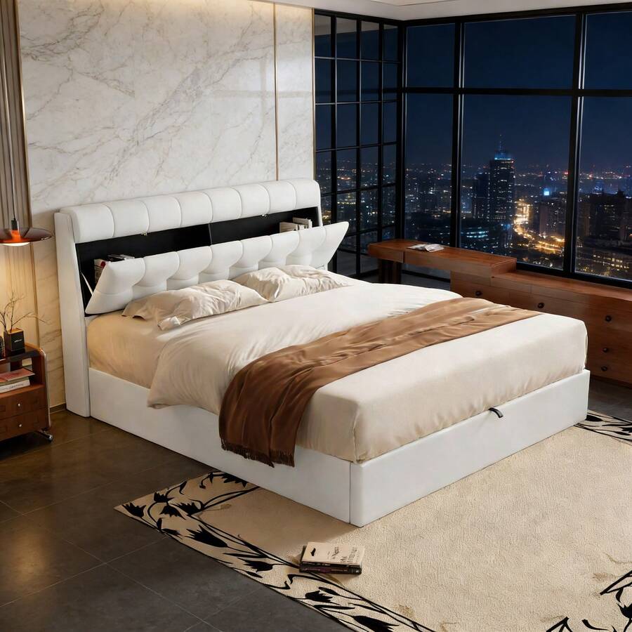 Bed Bases & Foundations - White + PU + 160cm*200cm - View 1