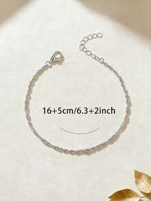 1pc Minimalist Elegant Women's Bracelet, Geometric Stainless Steel Cross Chain Bangle Jewelry - Shimmering Bracelet - View 5