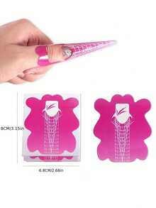 100pcs Reusable Reinforced Nail Stickers, Acrylic Nail Extension Mold, Nail Stickers, Self-Adhesive Paper Nail Mold - Multicolor - View 10