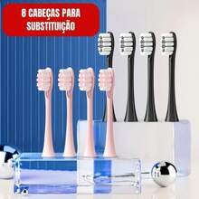 Kit Of 2 Rechargeable  Electric Toothbrushes IPX7 Waterproof 7 Modes Ultrasonic / 8 Heads - 1 把白色四頭刷 - 查看 9