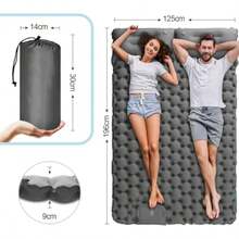 colchon matrimonialANNA TOSANI Colchoneta Camping Doble Autohinchable 196x125x10cm Esterilla Acampar Plegable Hinchable con Almohadas Colchón Impermeable Matrimonial Camping Senderismo al Aire Libre Gris - gris - Ver 6