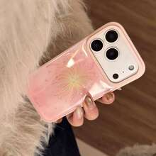 GUCADI 1 chiếc ốp lưng điện thoại Apple 17 Pro Max họa tiết nàng tiên mờ, thiết kế hoa ép epoxy, phù hợp với 16, 14 inch, ốp bảo vệ cứng cáp, dễ thương, nữ tính, sáng tạo, hình học, phong cách Hàn Quốc, hoạt hình, độc đáo, phong cách - Hồng - Xem 6
