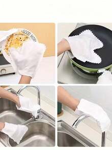 1/10/30pcs Ultra-Fine Fiber Cleaning Gloves - Wet & Dry Dual Use, Easy Dust Removal Cleaning Cloth Gloves, Suitable For Kitchen, Living Room, Bedroom, Car, Furniture And Window Cleaning - None - View 6