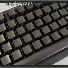 133 Keys Full Set Custom DIY Keycaps, Pure Black Side-Etched Translucent, PBT Material - Only Keycaps - View 1