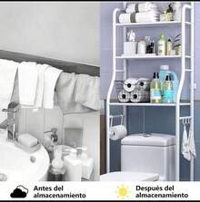 Waterproof Toilet Organizer – 3-Tier Toilet Shelf, Freestanding Bathroom Shelf To Save Space - Blanco - Ver 2