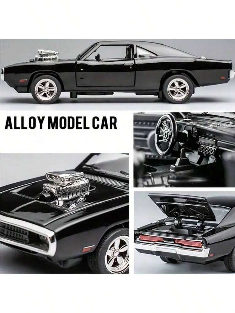 1 pièce Ornement de modèle de voiture Dodge, modèle de voiture en alliage, multifonctionnel, modèle de voiture avec portes ouvrantes, cadeau d'anniversaire, cadeau de Noël, cadeau d'Halloween, cadeau parfait, papeterie, balle anti-stress - Noir - Voir 12