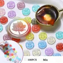 100pcs Mixed Color Semi-Transparent Wax Beads, Multicolor Wax Seal Decoration For Wedding Invitations, Envelopes, Gift Boxes And Wine Packaging - 100 PCS - View 12