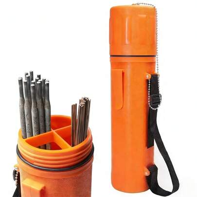 Heavy Duty Welding Electrode Storage Tube | Moisture-Proof, Adjustable Shoulder Strap And Pull Rope Cover, Compartmentalized Inner Lining For Easy Organization, Welding Rod Box
