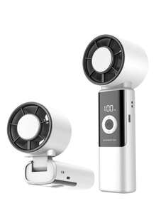 Foldable Chilling High-Speed Fan - Handheld Fan, Built-In 3600mAh Battery, Long Battery Life, Pocket Size, Battery Or USB Powered, 199 Wind Speed Settings, Press 3s To Activate Cooling Mode, Mini USB Portable - Multicolor - View 16