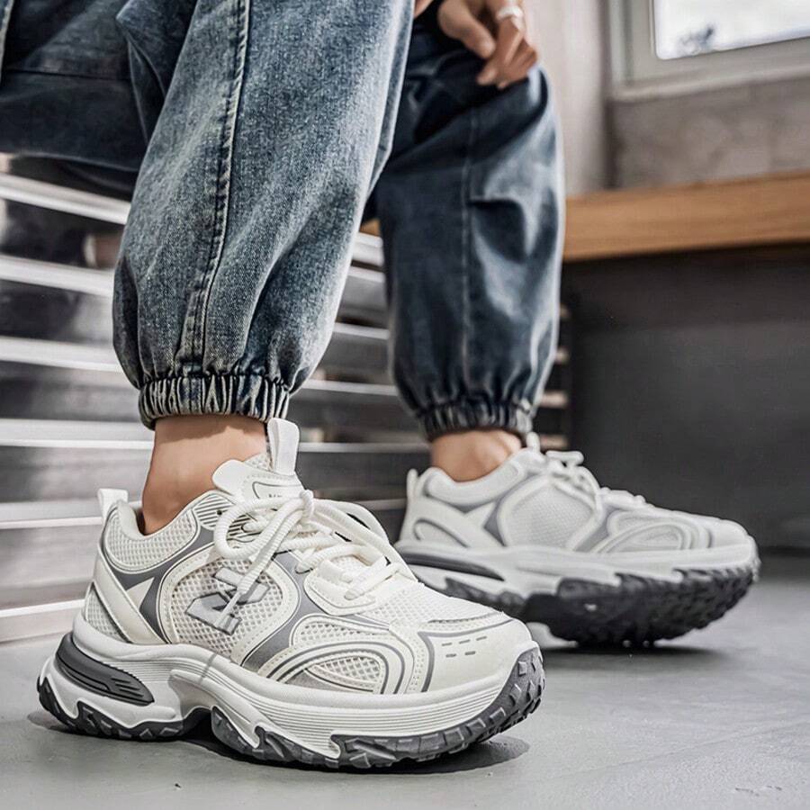 Zapatillas deportivas gruesas y casuales unisex - Blanco cremoso - Ver 1