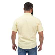 Men's Linen Dress Shirt, Summer Style, Premium Fabric, Comfortable, Lightweight, On - 黃色 - 查看 3