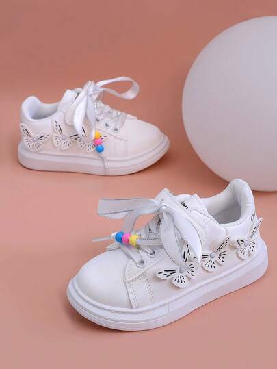 1 Pair Comfortable, Fashionable, Lightweight, Breathable Children Sports Shoes With Lace Design, Easy To Put On And Take Off, Suitable For Indoor And Outdoor Wear All Year Round