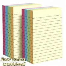 100/200sheets Line Sticky Notes 4 Colors Portable Student Note Marker Writing Sticky Notes, Self-Adhesive Easy To Apply Notepad Office, Home, School Big And Small Two Styles, Office Small Helper Back To School - Multicolor - View 3