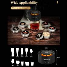 Whiskey Smoker Kit, Electric Cocktail Smoker Kit With 6 Wood Chips, Rechargeable Bourbon Smoker Kit Built In Lighter, Birthday Father's Day Christmas For Men Dad(No Need Butane) - màu đen - Xem 7