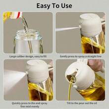 1pc 400ml 2-In-1 Olive Oil Sprayer Bottle, Multi-Functional Tilting Spraying Design, Leak-Proof Seasoning Container, Suitable For Cooking, Grilling, Salad, Baking, Soy Sauce, Vinegar, Essential Kitchen Tool - Multicolor - View 12
