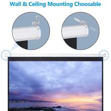 Projection Screen Manual Pull Down Projector Movie Screen 72/80//120 - 100" (16:9) Đen - Xem 8
