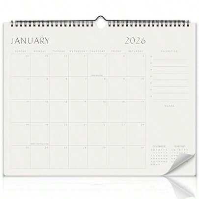 Beautiful 2026 Wall Calendar - Runs Until December 2026 14.5"X11.5" Office Wall Calendar For Easy Organizing