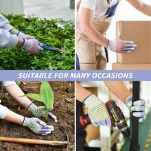 Para rękawiczek w paski zebry, antystatycznych, ogrodowych, antypoślizgowych, odpornych na zużycie, kolorowych, damskich rękawiczek ogrodowych, rękawiczek ogrodowych, ochronnych rękawic roboczych do pracy na świeżym powietrzu, oddychających rękawiczek ogrodowych dla kobiet - B - Zobacz 4