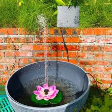 1.5瓦太阳能喷泉泵，带6种不同喷嘴，适用于鸟浴池、户外花园池塘等场所。 - 黑色 - 查看 3