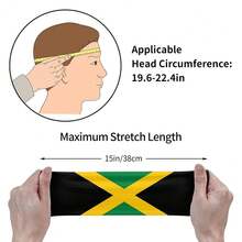 Jamaica Flag Jamaican Sports Headband,Breathable Sport Yoga Workout Turban Sweatbands For Women Men Hair Accessories - 牙買加-2 - 查看 6