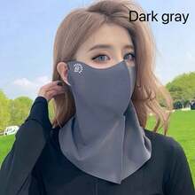 1 Women's Summer Breathable Full-Face Mask With Neck Protection & Attached Sun Hat, Great For Summer Travel - Grey - View 11