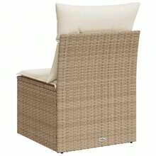 vidaXL Gartensessel Ohne Armlehnen Mit Kissen, Beige Poly Rattan - Beige - Visualizzare 6