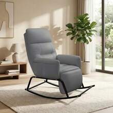 sillones para recamaraCHAGEE Mecedora Sillon Reclinable Sofa Individual Sillón reclinable Mecedora con Respaldo para Recamara Regulable y reposapiernas Gris - gris - Ver 1