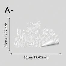 1/3pcs Reusable Static Cling Window Decals, Removable Vinyl Static Stickers, Floral Pattern Design, Suitable For Shop Windows, Mirrors, Windows And Home Decor - Multicolor - View 17