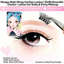 570pcs Eyelash Extension Kit, Russian Eyelash Extension Set, Pointed Individual Lashes, 3D Fluffy Lashes, D Curl Lash Clusters, 10-18mm Lash Extension, 6 Styles Lash Clusters, Pointed Individual Lashes, Various Natural Makeup Effects, Pointed/40D/60D/80D/100D Reusable Individual Segment False Lashes, Lightweight & Soft, Lash Extension Lash Clusters, Lash Clusters, Individual Lashes, Eyelashes, False Eyelashes - màu đen - Xem 6