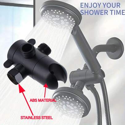 1pc Quick-Open 3-Way Diverter Valve, 1 Inlet 2 Outlet Shower Head Diverter Valve, 3-Way Splitter, Bathroom Hardware, Bathroom Accessories, Enjoy Luxurious Bathing Experience