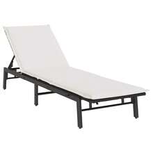 vidaXL Sonnenliege Mit Auflage Schwarz Poly-Rattan - B - View 2