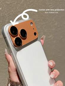 1pc Carbon Fiber 3D Integrated Lens Protector Film Compatible With IPhone 17 Pro/17 Pro Max, AR Anti-Glare, Scratch-Resistant - Brown - View 6