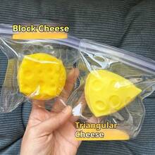 1个方形三角奶酪造型软萌玩具 - 解压玩具 - 挤压玩具 - 软萌玩具 - 指尖玩具 - 史迪奇玩具 - 旅行玩具 - 课堂指尖玩具 - 迷你洗澡玩具 - 圣诞文具减压球，生日礼物，完美礼物，复活节礼物，圣诞节礼物，万圣节礼物，平安夜礼物 - 彩色 - 查看 6