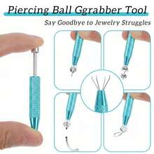 Piercing Cone Ball Clamp Tool, For Jewelry Replacement - Flat Base Earring Piercing Gun, Ear Nose Lip Piercing Kit - Steel - View 12