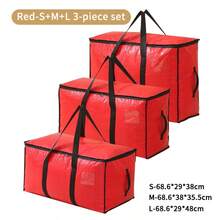 1 pieza Bolsa de almacenamiento de árbol de Navidad rojo, bolsa tejida de PE que puede contener un árbol de Navidad de 7/9 pies, impermeable, a prueba de humedad, a prueba de insectos, desmontable, reutilizable para el próximo año - Rojo - Ver 16